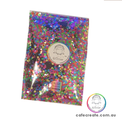 Glitter Chunky - Rainbow 3mm Hex