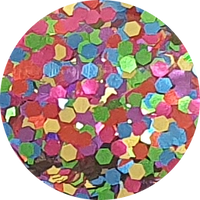 Glitter Chunky - Rainbow 3mm Hex