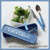 Re-usable Blank Metal Cutlery - Blue