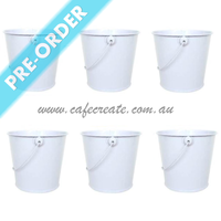 *BUDGET* White Metal Bucket Set of 24