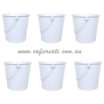 *BUDGET* White Metal Bucket Set of 24