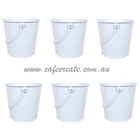 *BUDGET* White Metal Bucket Set of 24