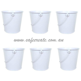 *BUDGET* White Metal Bucket Set of 24