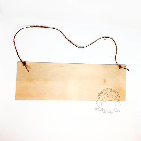Wooden Sign with Jute Hanger