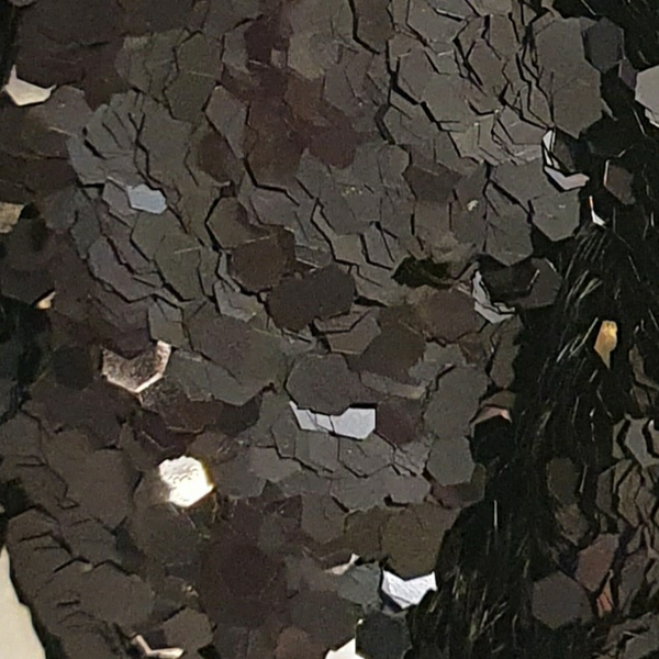 Glitter Chunky - Black 3mm Hex