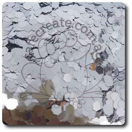 Glitter Chunky - Silver 3mm Hex