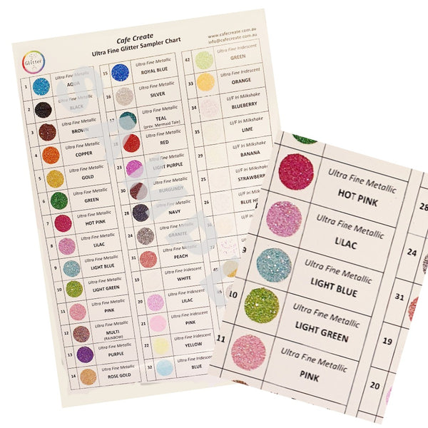 Glitter True Colour Chart - ULTRA FINE