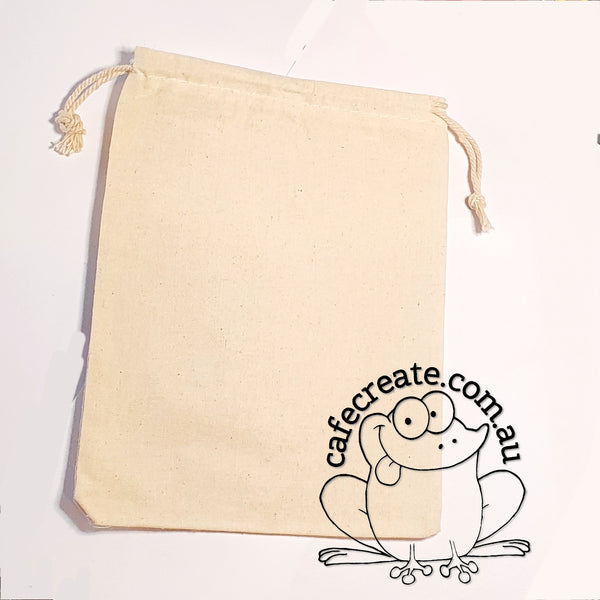Calico Drawstring Bag Medium