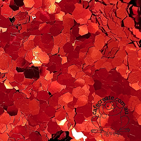 Glitter Chunky - Red 3mm Hex
