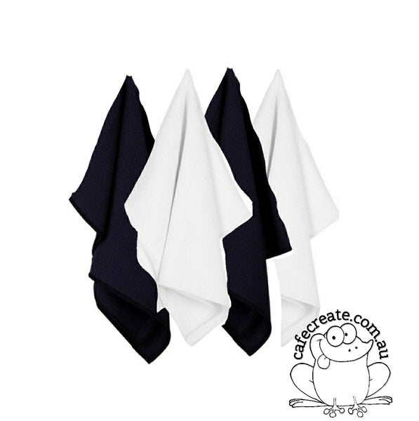 Cotton Tea Towel - Mixed Black and White