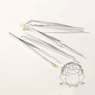 Tweezers - Stainless steel Set of 4