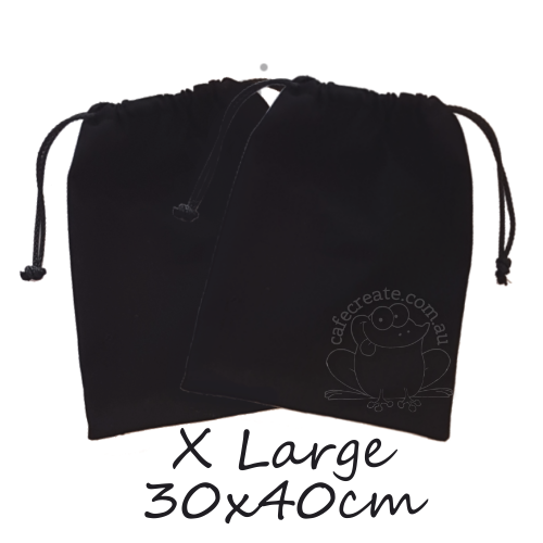 Calico Blank BLACK Extra Large Drawstring Bag