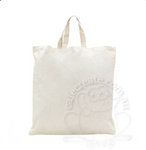 Large Natural Calico Tote - Short Handles