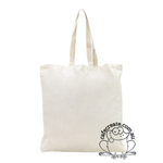 Large Natural Calico Tote - Long Handles