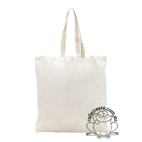 Large Natural Calico Tote - Long Handles