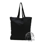 Large Black Calico Tote - Long Handles