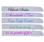 Blank Party Sashes WHITE